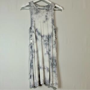 American Eagle Women’s Sleeveless Tie Dye Side Tie Midi Dress Grey Small EUC